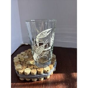 Red Lobster Restaurant Etched 16 Oz Drink Glass Seafood‎